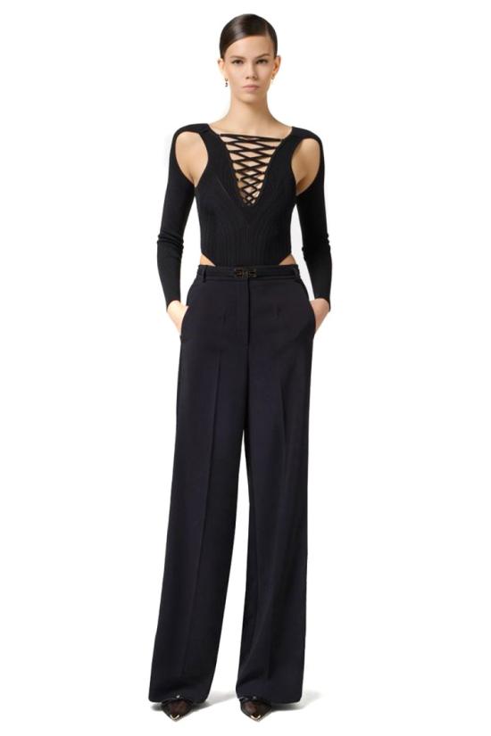 25SS 엘리자베타프랜치 스트레이트 팬츠 PA08751E2110 Black - ELISABETTA FRANCHI