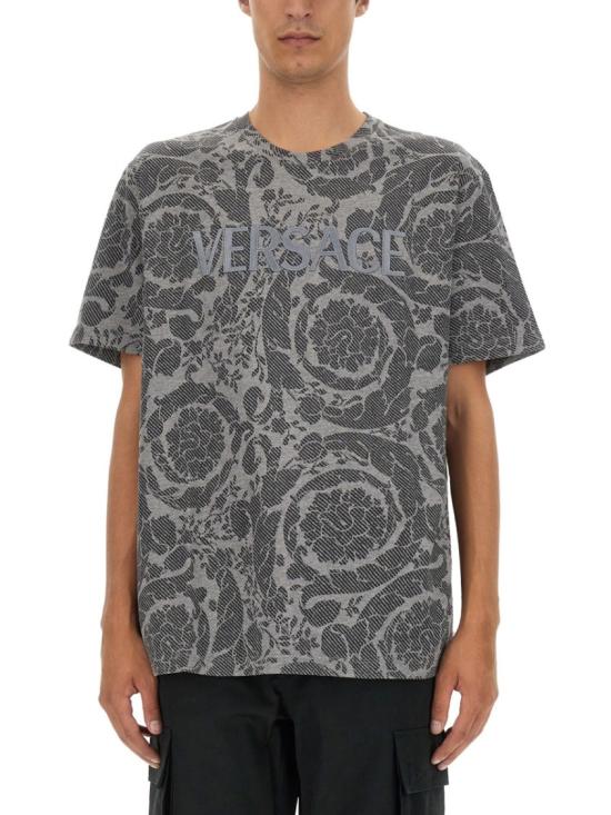  베르사체 반팔 티셔츠 1012548 1A090372ED10 Grey - VERSACE