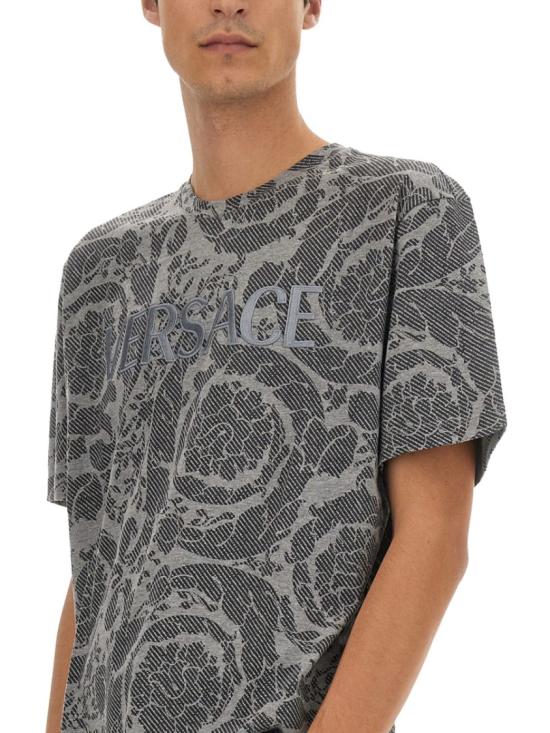  베르사체 반팔 티셔츠 1012548 1A090372ED10 Grey - VERSACE