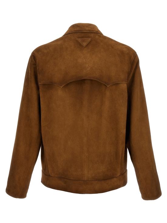 25FW 프라다 가죽 자켓 UPW567SOOO1V97F0005 Brown - PRADA