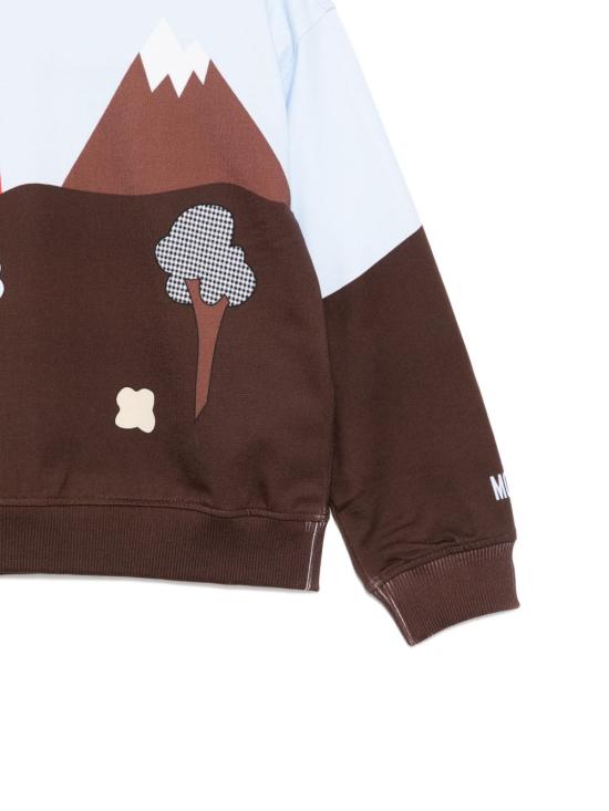 25FW [키즈] 모스키노 트레이닝 상의 HQF07YLCA61 83595 Azure brown - MOSCHINO