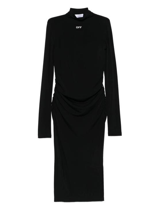 25FW 오프화이트 미디 원피스 OWDB55EF25JER001 1001 BLACK WH