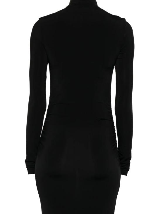 25FW 오프화이트 미디 원피스 OWDB55EF25JER001 1001 BLACK WH - OFF WHITE