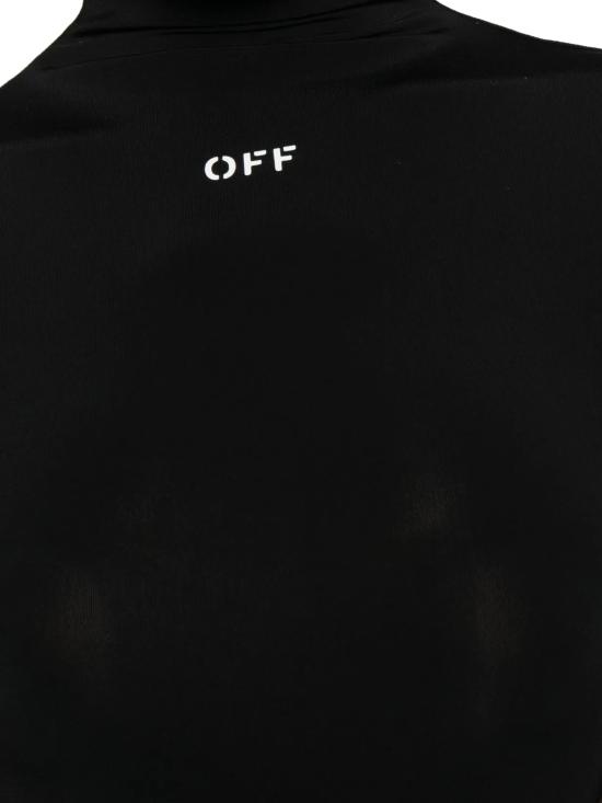 25FW 오프화이트 미디 원피스 OWDB55EF25JER001 1001 BLACK WH - OFF WHITE