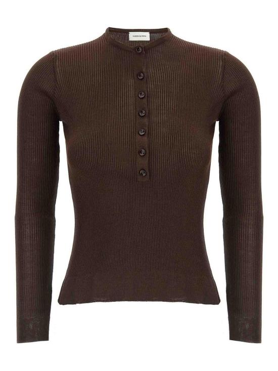  마그다뷰트림 긴팔 티셔츠 318725BROWN Brown