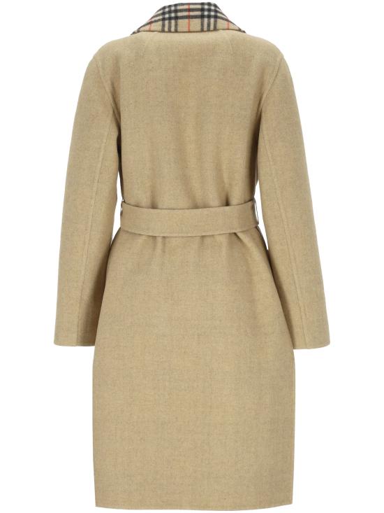 25FW 버버리 싱글 브레스티드 벨티드 리버서블 코트 8113437 X SAND IP CHECK - BURBERRY