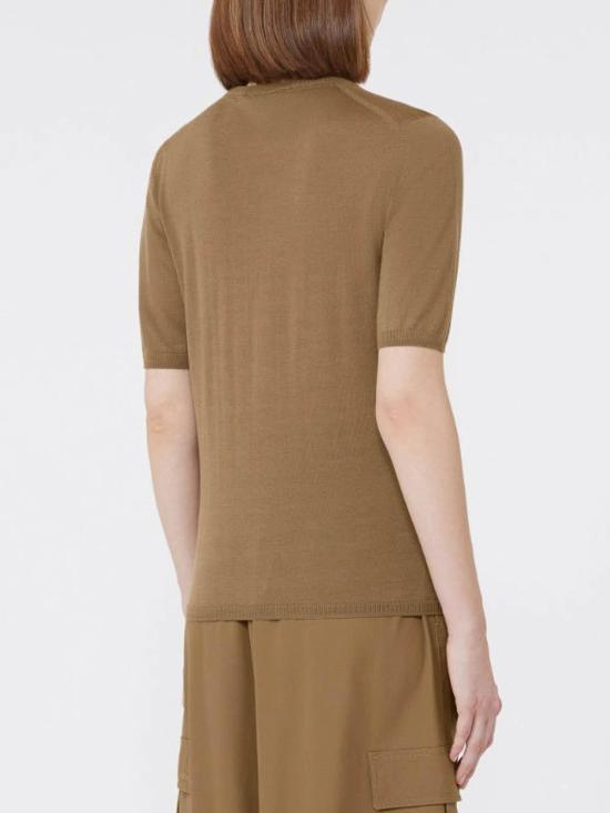 25FW 막스마라 GERICO 버진울 반소매 니트 반팔 티셔츠  2521366161600004 Brown - MAX MARA