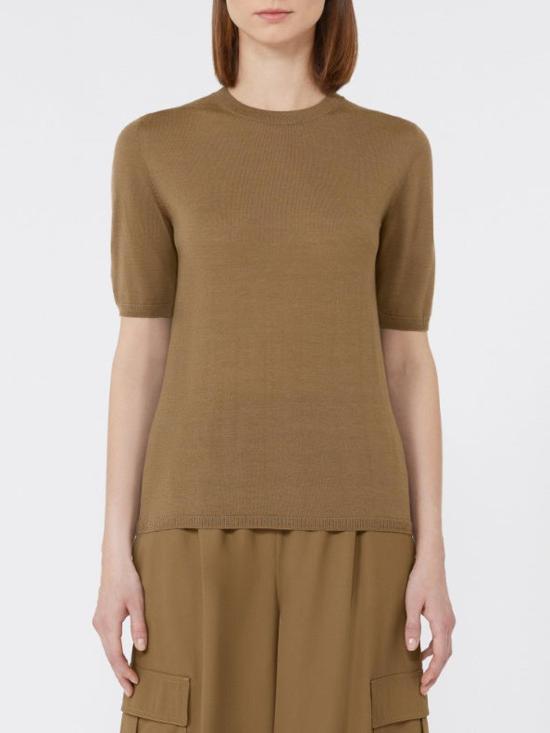 25FW 막스마라 GERICO 버진울 반소매 니트 반팔 티셔츠  2521366161600004 Brown - MAX MARA