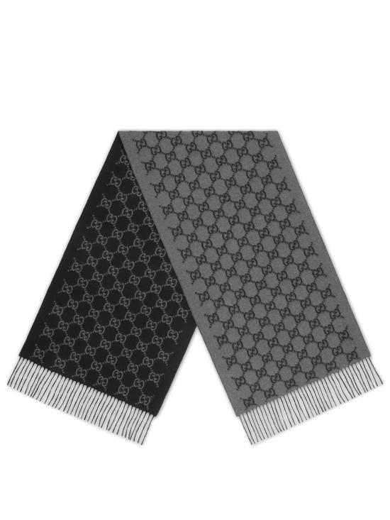 25FW 구찌 GG 캐시미어 스카프 8123174GABX 1260 Grey - GUCCI