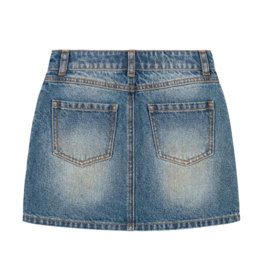 25FW [키즈] 모스키노 스커트 HDJ040L0E29 41040 Sky blue vintage - MOSCHINO