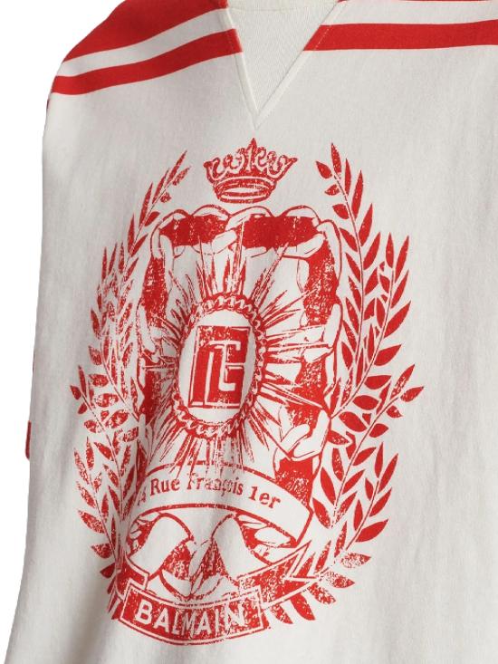 25FW 발망 반팔 티셔츠 FH1EG155GE96 GUQ CREME ROUGE - BALMAIN