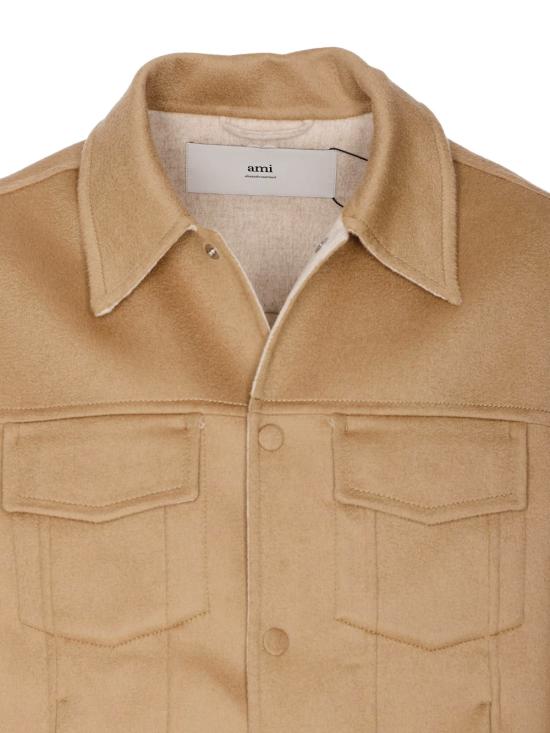 25FW 아미 울 트러커 재킷 UJK847 WO00092802 CAMEL WHITE COFFEE - AMI