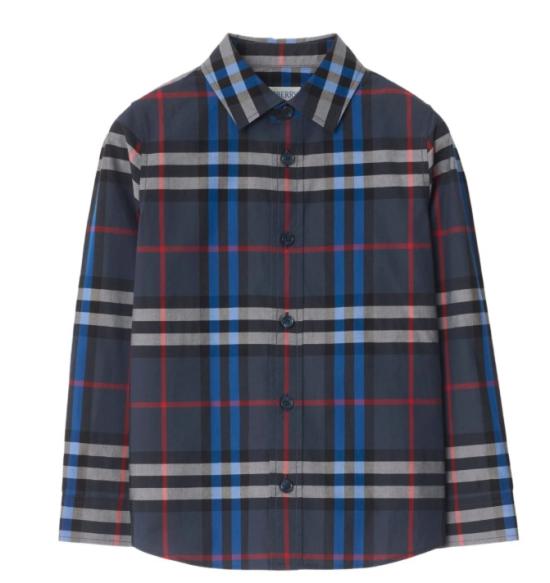 25FW [키즈] 버버리 셔츠 8109086 X Storm blue ip check