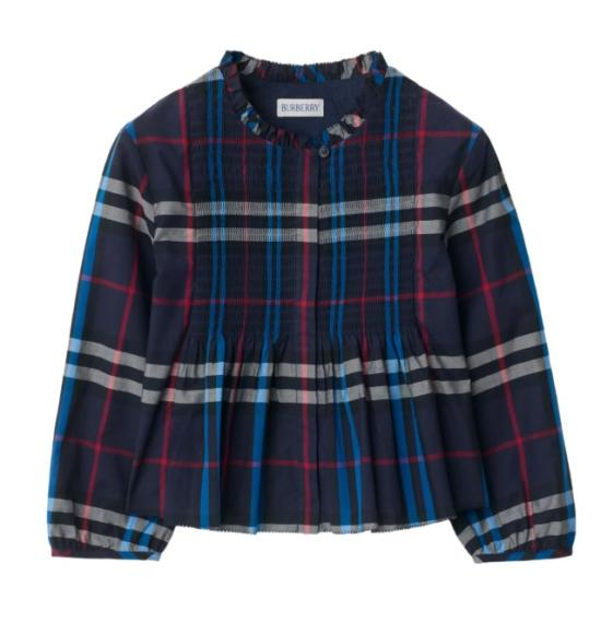 25FW [키즈] 버버리 트레이닝 상의 8108387 X Storm blue ip check