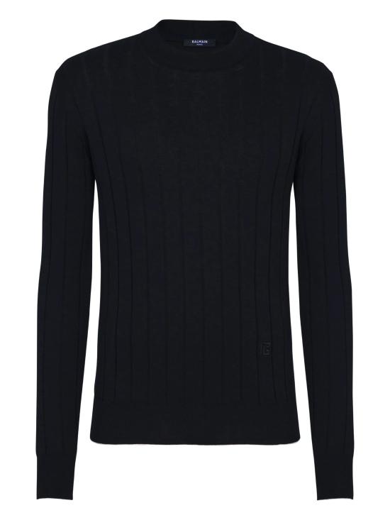 25FW 발망 스웨터 FH1KD000KI73 EAB Noir blanc