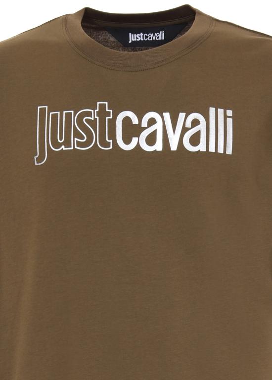 25FW 로베르토 카발리 반팔 티셔츠 79OAHT08 CJ500185 Green - ROBERTO CAVALLI