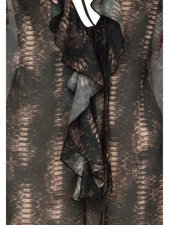 25FW 저스트까발리 블라우스 79PAL212 NS740747 Brown - JUST CAVALLI