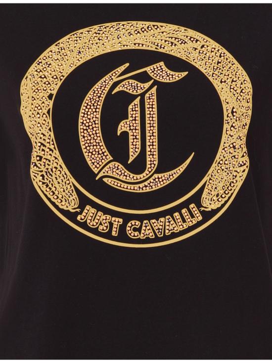 25FW 로베르토 카발리 반팔 티셔츠 79PAHE01 CJ110G89 Black - ROBERTO CAVALLI