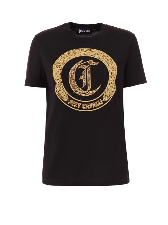 25FW 로베르토 카발리 반팔 티셔츠 79PAHE01 CJ110G89 Black