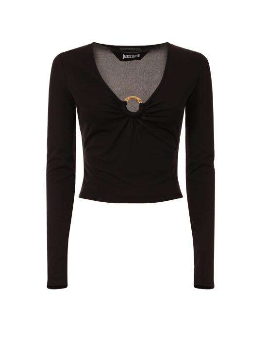 25FW 로베르토 카발리 반팔 티셔츠 79PAH638 J0253899 Black