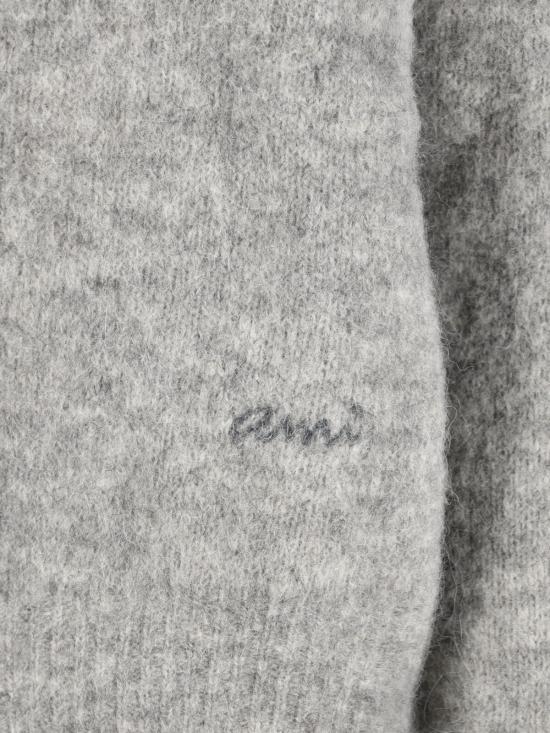 25FW 아미 알파카 아미 롱 슬리브 폴로 스웨터 HPL405 KN0021 050 Grey - AMI