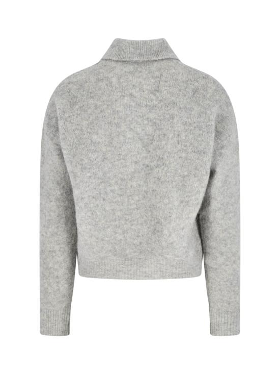 25FW 아미 알파카 아미 롱 슬리브 폴로 스웨터 HPL405 KN0021 050 Grey - AMI