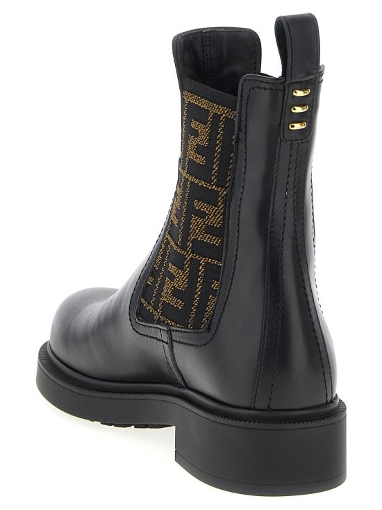 25FW 펜디 필로 레더 FF 패브릭 바이커 부츠 8T8576A379F1TOG - FENDI