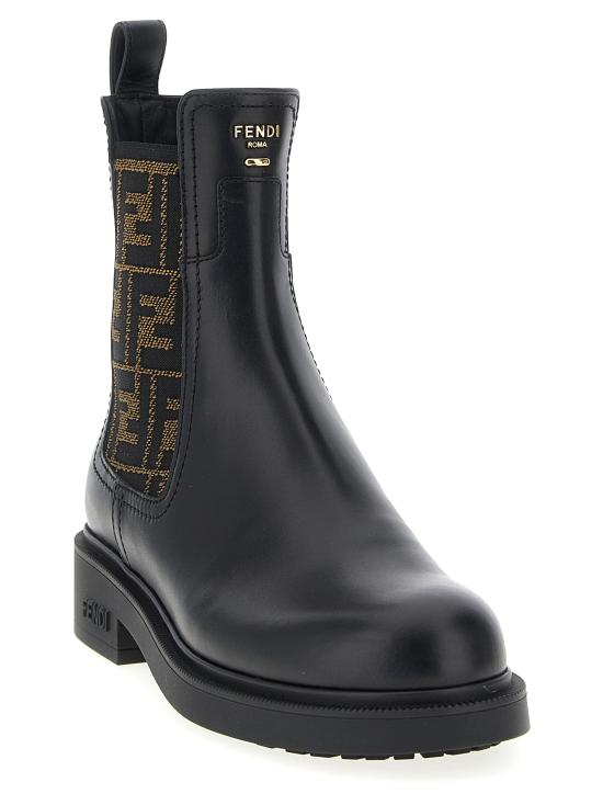 25FW 펜디 필로 레더 FF 패브릭 바이커 부츠 8T8576A379F1TOG - FENDI