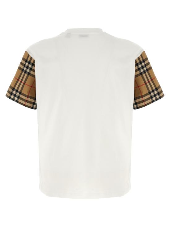 25FW 버버리 체크 코튼 티셔츠 8073029WHITE White - BURBERRY
