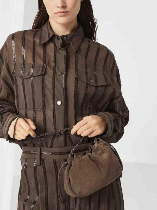 26SS 브루넬로 쿠치넬리 크로스백 MBHID2667C8187 Brown - BRUNELLO CUCINELLI