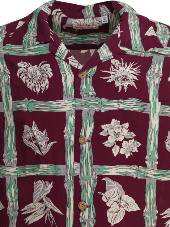 25FW 선서프 반팔 셔츠 SS39419 Burgundy - SUN SURF