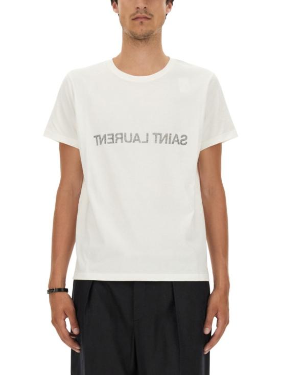  생로랑 리버스 티셔츠 663278 Y37AW9744 White - SAINT LAURENT