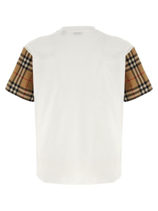 25FW 버버리 체크 코튼 티셔츠 8073029WHITE - BURBERRY