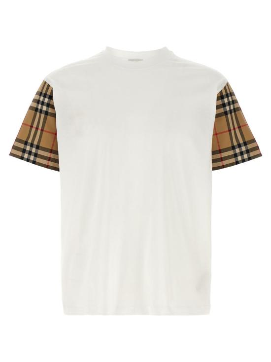 25FW 버버리 체크 코튼 티셔츠 8073029WHITE