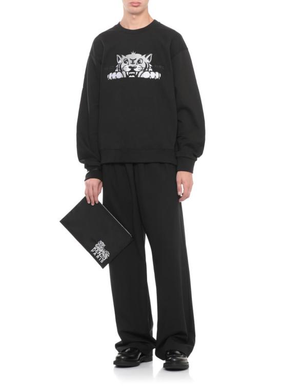 25FW 겐조 해피 타이거 자수 스웨트셔츠 FF65SW2654MF99J Black - KENZO