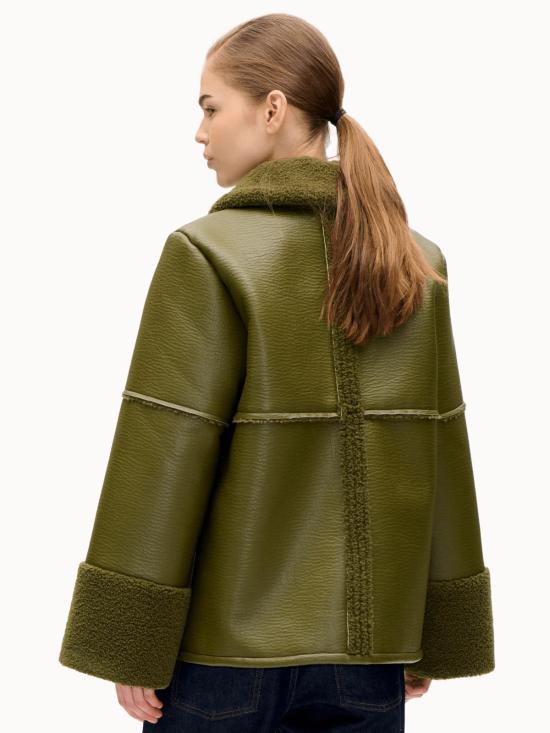  바움 운드 페르드가르텐 가죽 자켓 Baum Und Pferdgarten 버디 재킷 아이비 그린 - BAUM UND PFERDGARTEN