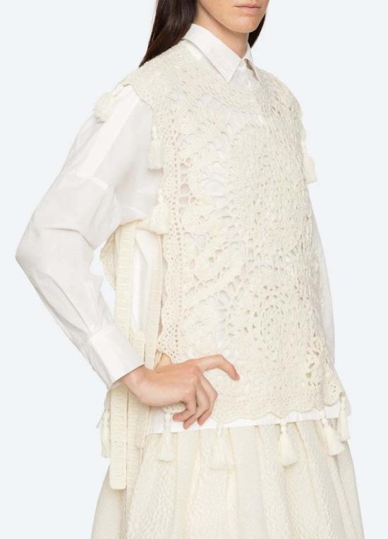  씨뉴욕 블라우스 씨뉴나라 크로셰 콤보 셔츠 - SEA NY