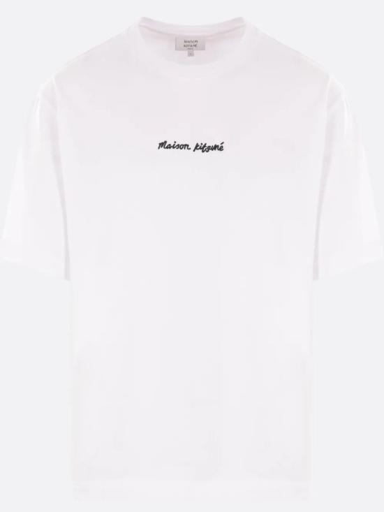 25SS 메종키츠네 자수 오버사이즈 티셔츠 OM00122KJ0119P100 WHITE