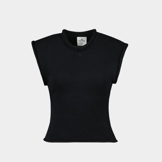 25SS 쿠레쥬 반팔 티셔츠 125MDE116FI00669999 BLACK