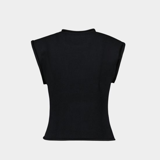 25SS 쿠레쥬 반팔 티셔츠 125MDE116FI00669999 BLACK - COURREGES