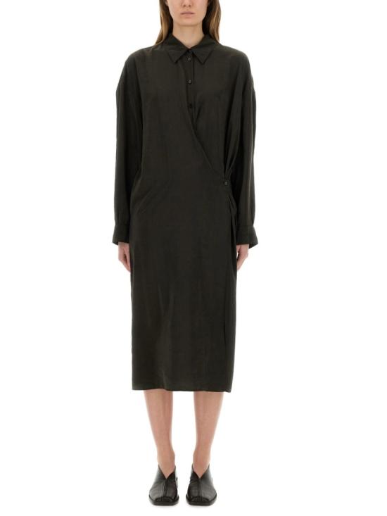 르메르 스트레이트 칼라 트위스트 드레스 DR1092 LF1308BR507 Black