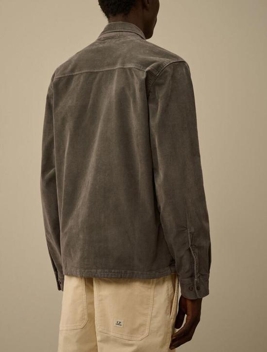 25FW 씨피 컴퍼니 렌즈 와펜 코드로이 집업 오버셔츠 19CMOS097A006410O921 GREY - C.P. COMPANY