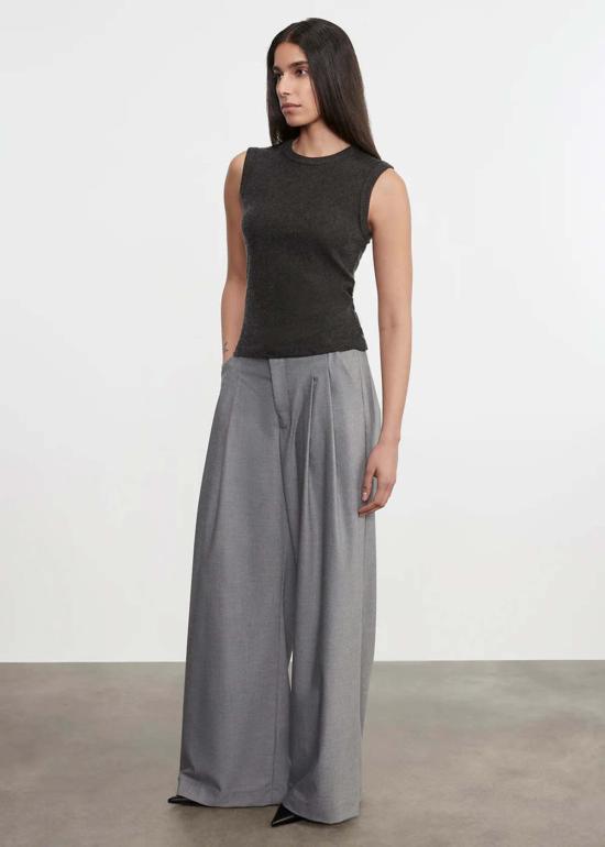  엔자 코스타 블라우스 뉴 클래식 슬리브리스 크루 탑 - ENZA COSTA