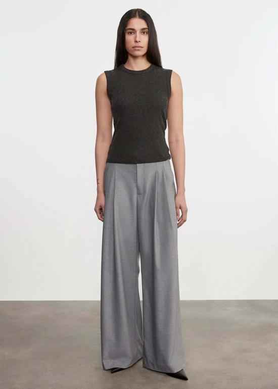  엔자 코스타 블라우스 뉴 클래식 슬리브리스 크루 탑 - ENZA COSTA