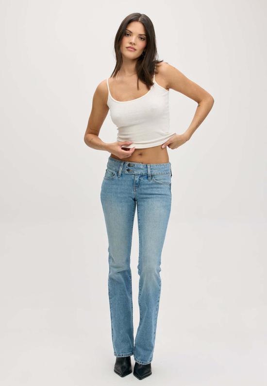  에티카 데님 팬츠 미시 로우 라이즈 부츠컷 진 - ETICA