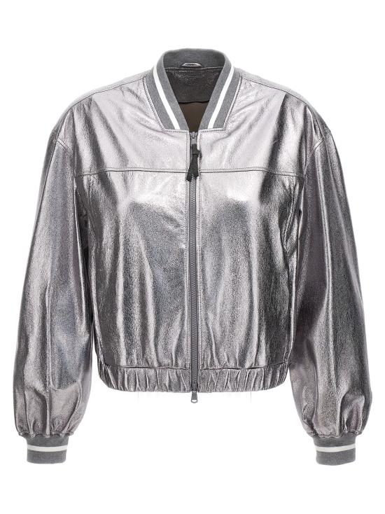  브루넬로 쿠치넬리 봄버 자켓 MPGAM2917C8755 Silver