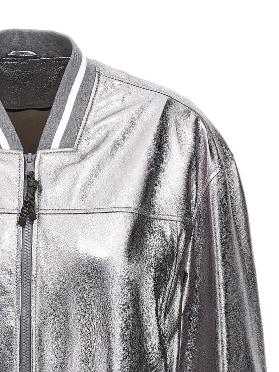  브루넬로 쿠치넬리 봄버 자켓 MPGAM2917C8755 Silver - BRUNELLO CUCINELLI