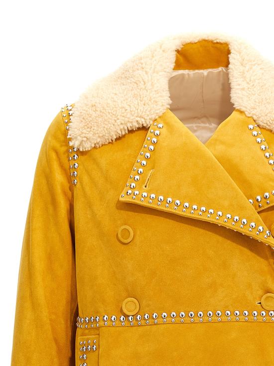 24FW 웨일즈보너 가죽 자켓 WA24LE03LE05300 Yellow - WALES BONNER