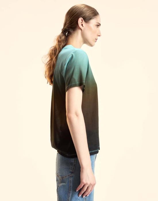  신시아 로리 반팔 티셔츠 신시아 로울리 에브리데이 티셔츠 블루 그린 - CYNTHIA ROWLEY