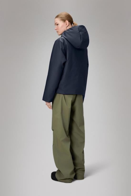  레인스 숏패딩 놈 숏 파카 네이비 블루 - RAINS